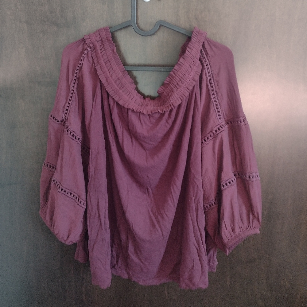 Loft Purple off the shoulder long sleeve Size L